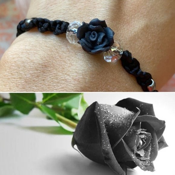 Naty & Me Creations Jewelry - Black 🥀 Rose mystical braided bracelet